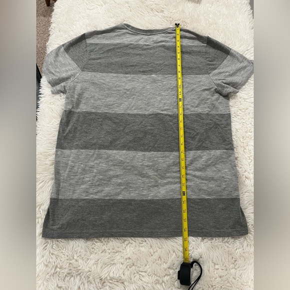 Goodfellow Co Mens L Grey Striped Short Sleeve Casual Crewneck Shirt - Picture 3 of 4